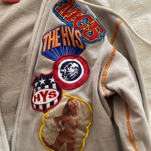 HYSTERIC GLAMOUR TAN PATCH ZIP UP IN PERFECT CONDITION